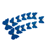 Set of 12 pieces 3D butterflies with magnet, house or event decorations, blue color, A44